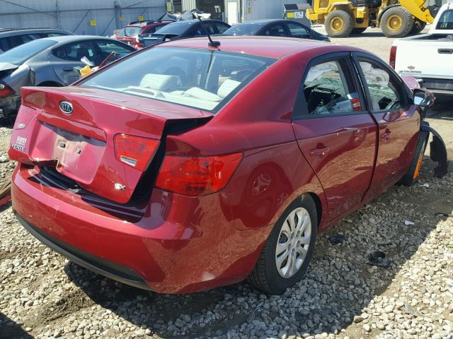 KNAFU4A26B5462524 - 2011 KIA FORTE EX RED photo 4