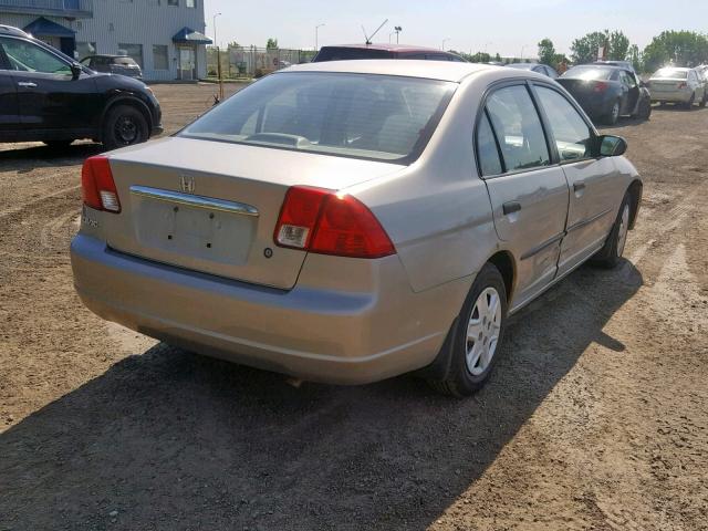 2HGES16153H905468 - 2003 HONDA CIVIC DX BEIGE photo 4