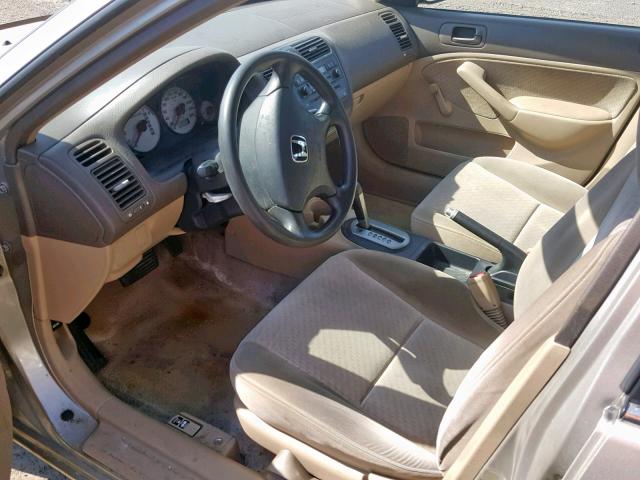 2HGES16153H905468 - 2003 HONDA CIVIC DX BEIGE photo 5