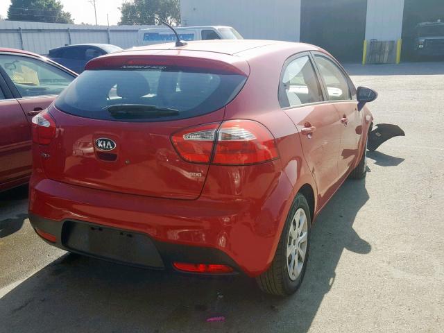 KNADM5A3XD6177196 - 2013 KIA RIO LX RED photo 4