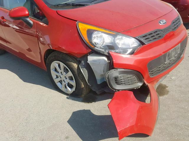 KNADM5A3XD6177196 - 2013 KIA RIO LX RED photo 9