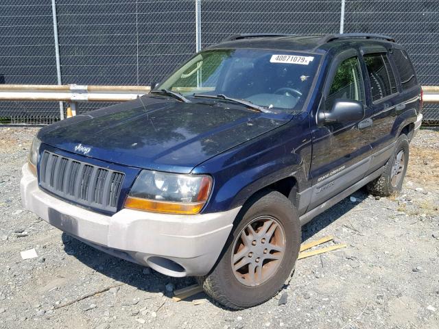 1J4GW48S54C160111 - 2004 JEEP GRAND CHER BLUE photo 2