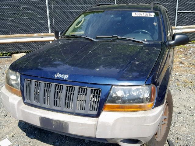 1J4GW48S54C160111 - 2004 JEEP GRAND CHER BLUE photo 9