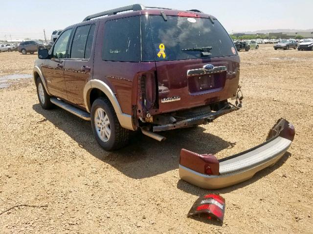 1FMEU64E08UA51131 - 2008 FORD EXPLORER E MAROON photo 3