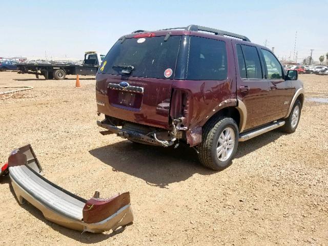 1FMEU64E08UA51131 - 2008 FORD EXPLORER E MAROON photo 4