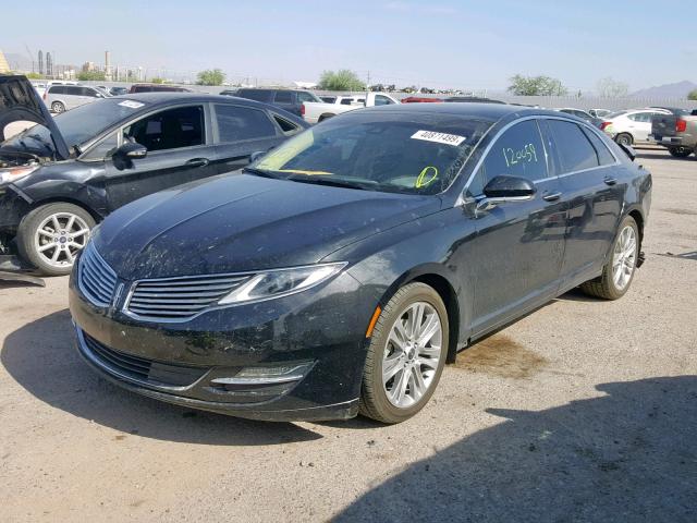 3LN6L2LU8ER803234 - 2014 LINCOLN MKZ HYBRID BLACK photo 2