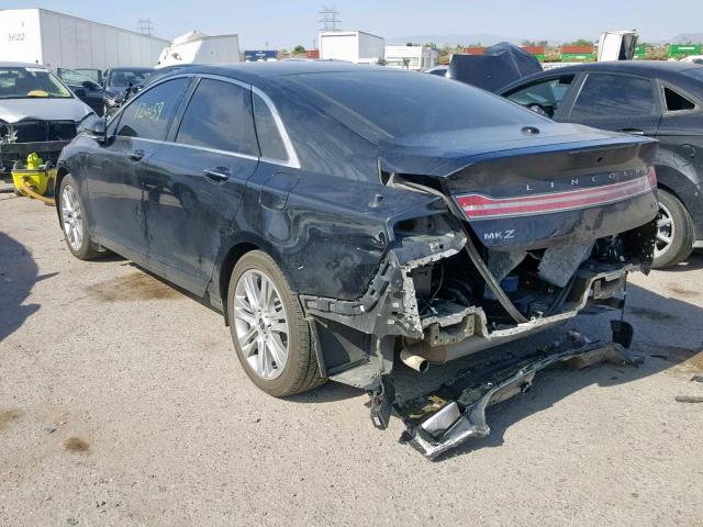 3LN6L2LU8ER803234 - 2014 LINCOLN MKZ HYBRID BLACK photo 3