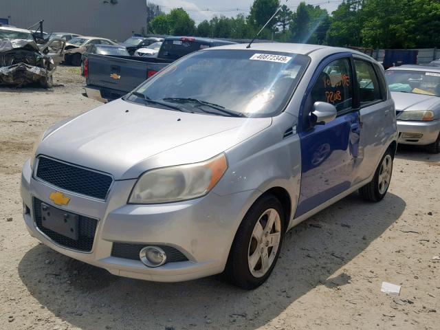 KL1TG66E29B315504 - 2009 CHEVROLET AVEO LT SILVER photo 2