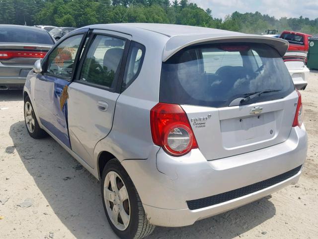 KL1TG66E29B315504 - 2009 CHEVROLET AVEO LT SILVER photo 3