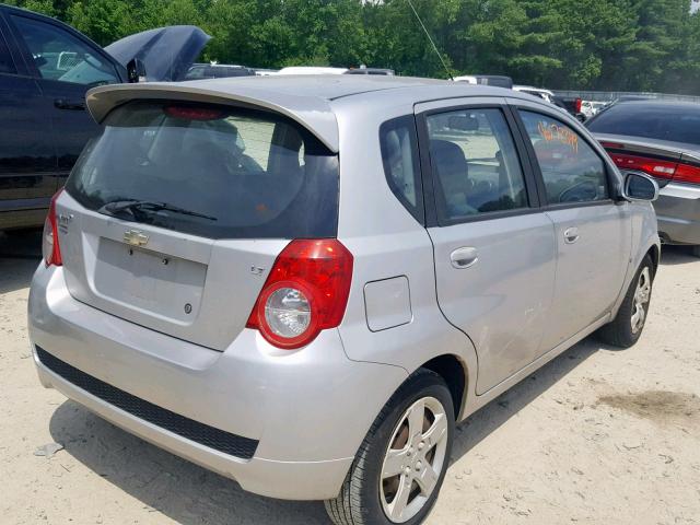 KL1TG66E29B315504 - 2009 CHEVROLET AVEO LT SILVER photo 4