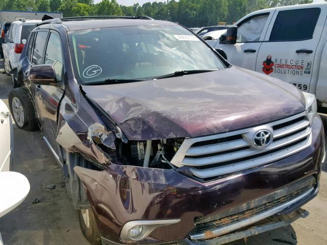 5TDBK3EH6CS118896 - 2012 TOYOTA HIGHLANDER MAROON photo 1