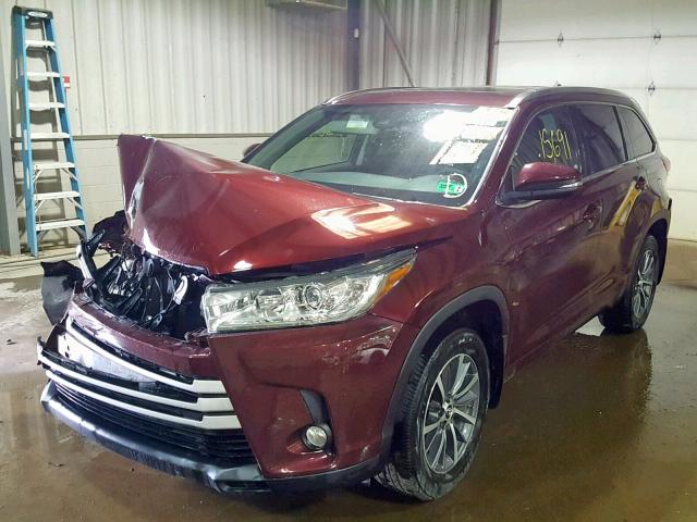 5TDJZRFH3HS436359 - 2017 TOYOTA HIGHLANDER BURGUNDY photo 2