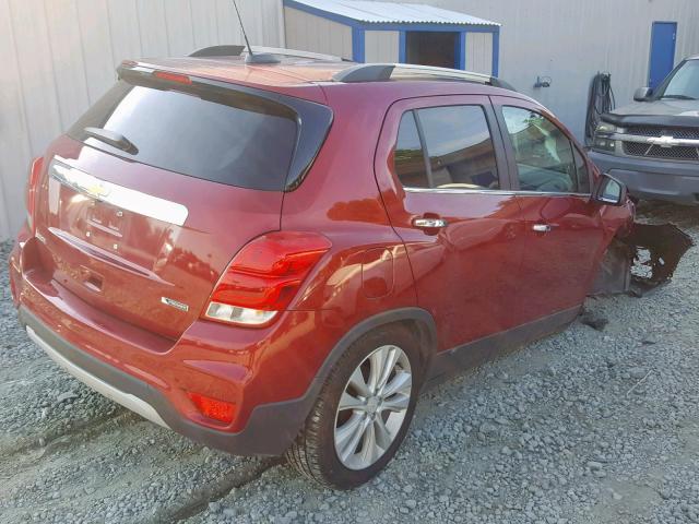 3GNCJMSB5JL374678 - 2018 CHEVROLET TRAX PREMI RED photo 4