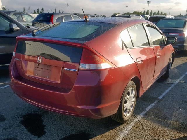 JHMZE2H5XAS004906 - 2010 HONDA INSIGHT LX RED photo 4