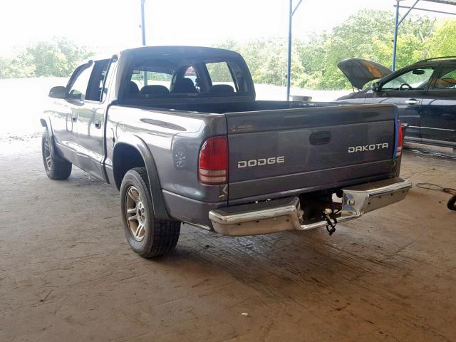 1D7HL38NX3S247777 - 2003 DODGE DAKOTA QUA GRAY photo 3