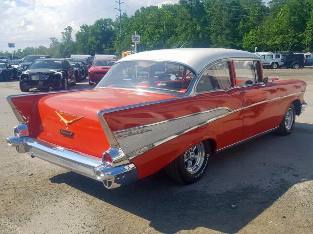 VC57B103036 - 1957 CHEVROLET BEL AIR RED photo 4