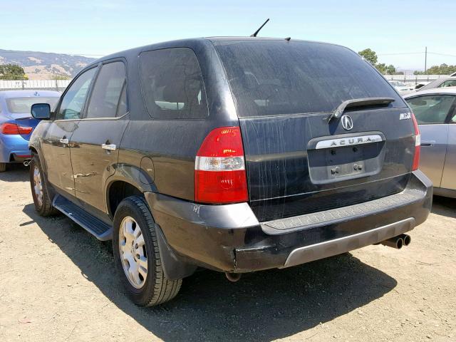 2HNYD18272H529201 - 2002 ACURA MDX BLACK photo 3