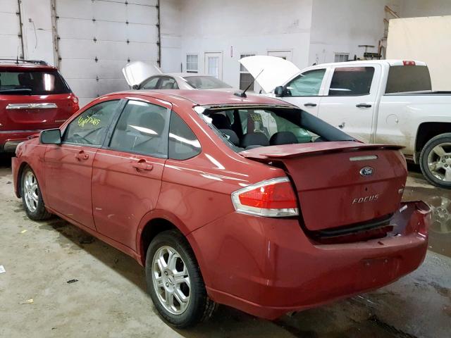 1FAHP36N59W115163 - 2009 FORD FOCUS SES RED photo 3