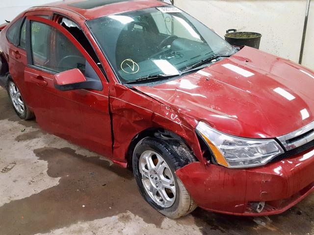 1FAHP36N59W115163 - 2009 FORD FOCUS SES RED photo 9