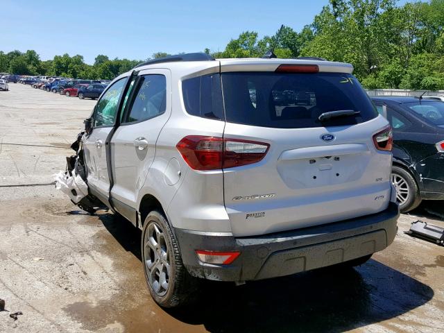 MAJ6P1CL6JC229368 - 2018 FORD ECOSPORT S SILVER photo 3