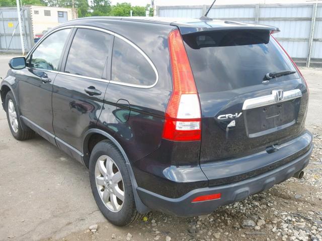 JHLRE48707C005521 - 2007 HONDA CR-V EXL BLACK photo 3