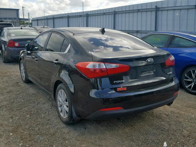 KNAFX4A81E5081342 - 2014 KIA FORTE EX BLACK photo 3