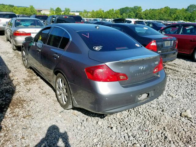 JN1CV6AP3AM402816 - 2010 INFINITI G37 BASE GRAY photo 3