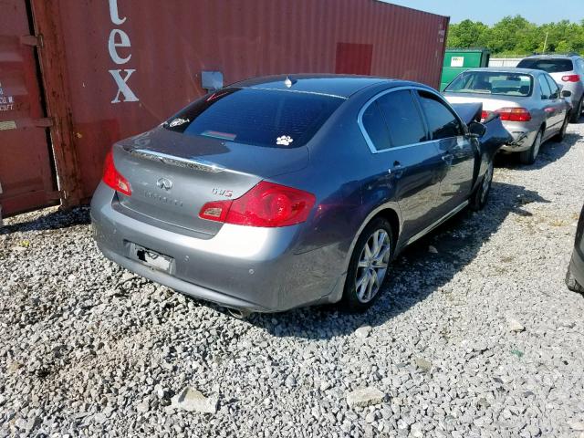 JN1CV6AP3AM402816 - 2010 INFINITI G37 BASE GRAY photo 4