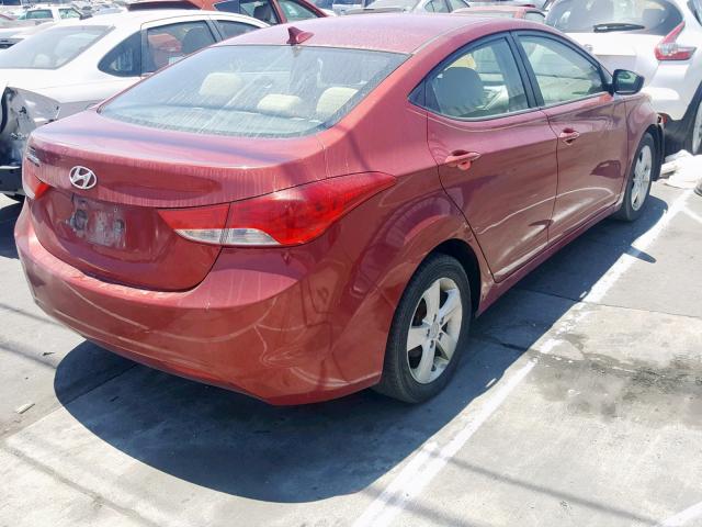 5NPDH4AE5DH368405 - 2013 HYUNDAI ELANTRA GL RED photo 4