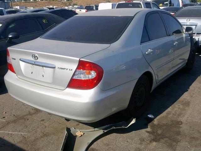 4T1BE32K93U708282 - 2003 TOYOTA CAMRY LE SILVER photo 4