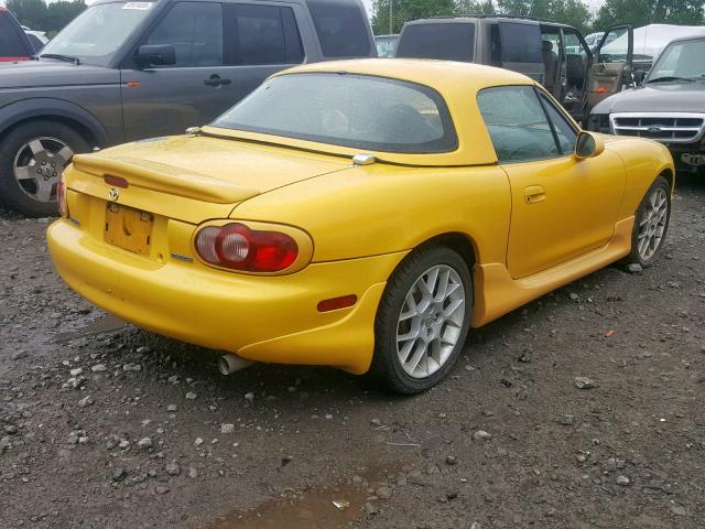 JM1NB353120229245 - 2002 MAZDA MX-5 MIATA YELLOW photo 4