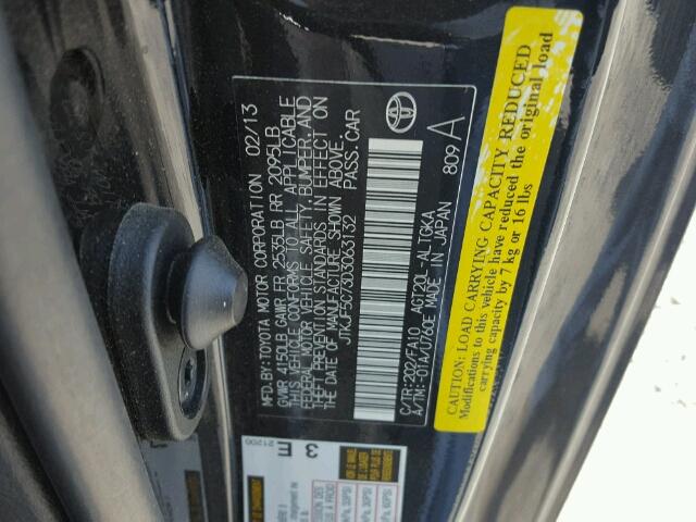 JTKJF5C73D3063132 - 2013 TOYOTA SCION TC 黑色 照片 10