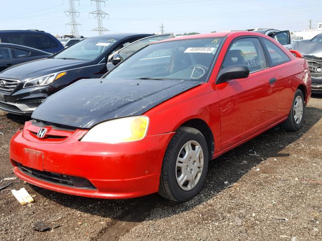 1HGEM21262L085466 - 2002 HONDA CIVIC DX RED photo 2