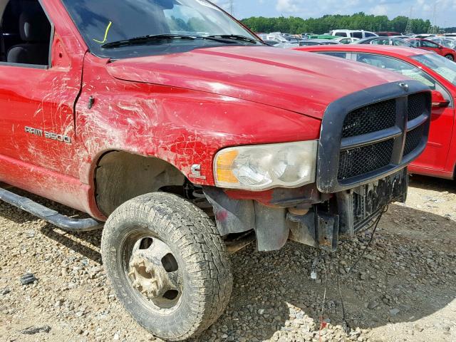 3D7MS46C35G767774 - 2005 DODGE RAM 3500 S RED photo 9