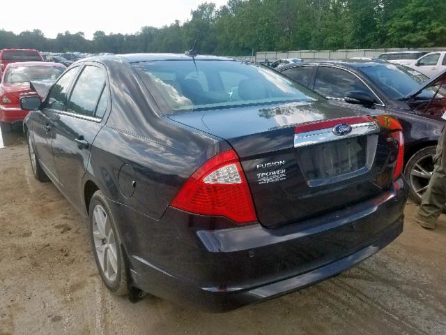 3FAHP0JA0BR296393 - 2011 FORD FUSION SEL BLACK photo 3