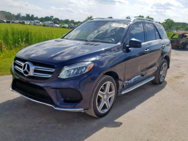 4JGDA5HB5GA728673 - 2016 MERCEDES-BENZ GLE 350 4M BLUE photo 2