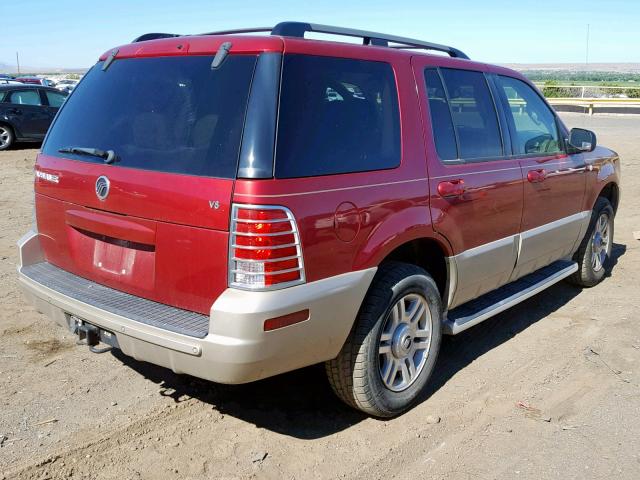 4M2DU66W84ZJ30897 - 2004 MERCURY MOUNTAINEE RED photo 4