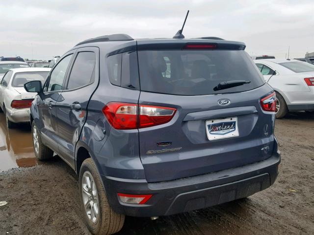 MAJ6P1UL5JC205397 - 2018 FORD ECOSPORT S GRAY photo 3