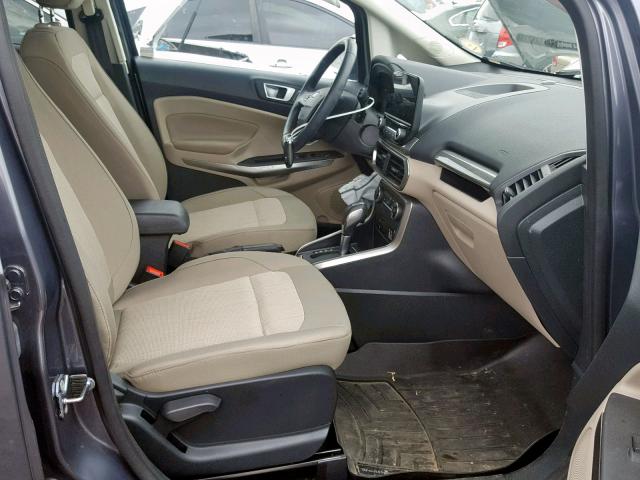 MAJ6P1UL5JC205397 - 2018 FORD ECOSPORT S GRAY photo 5