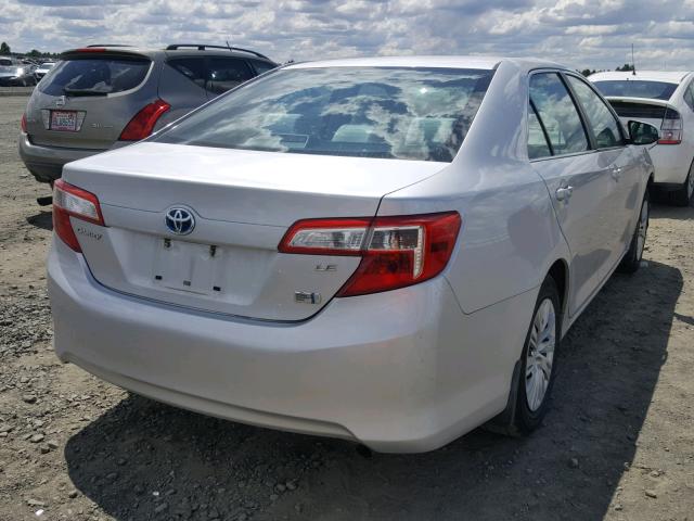 4T1BD1FK1CU025834 - 2012 TOYOTA CAMRY HYBR SILVER photo 4