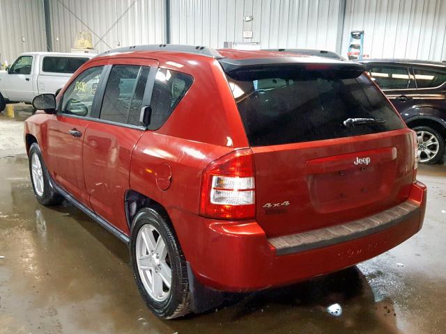 1J8FF47W37D177454 - 2007 JEEP COMPASS RED photo 3