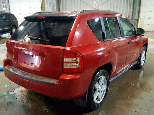 1J8FF47W37D177454 - 2007 JEEP COMPASS RED photo 4