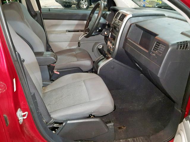 1J8FF47W37D177454 - 2007 JEEP COMPASS RED photo 5