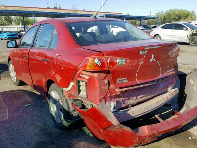 JA3AU16U88U015731 - 2008 MITSUBISHI LANCER DE RED photo 3