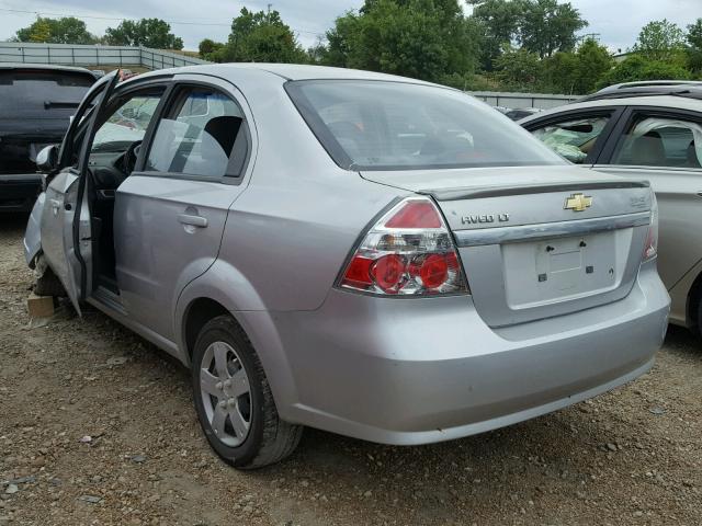 KL1TD56E19B613237 - 2009 CHEVROLET AVEO LS SILVER photo 3