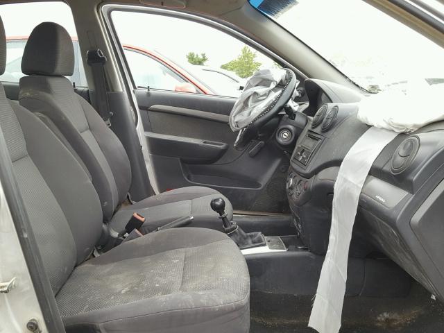 KL1TD56E19B613237 - 2009 CHEVROLET AVEO LS SILVER photo 5