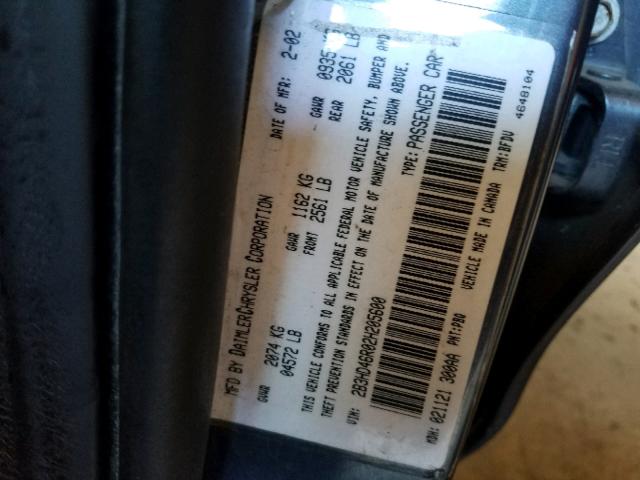 2B3HD46R02H205600 - 2002 DODGE INTREPID S 蓝色 照片 10