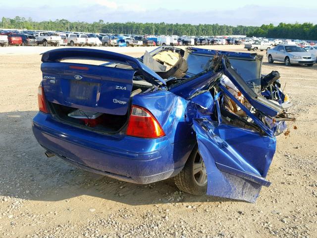 1FAHP34N25W269648 - 2005 FORD FOCUS ZX4 BLUE photo 4