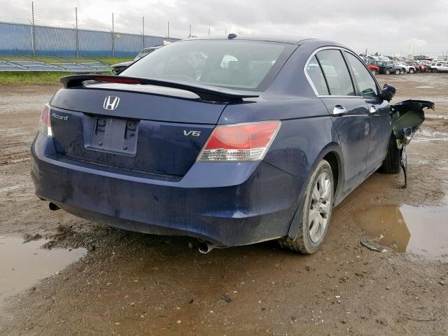 1HGCP36889A801002 - 2009 HONDA ACCORD EXL BLUE photo 4