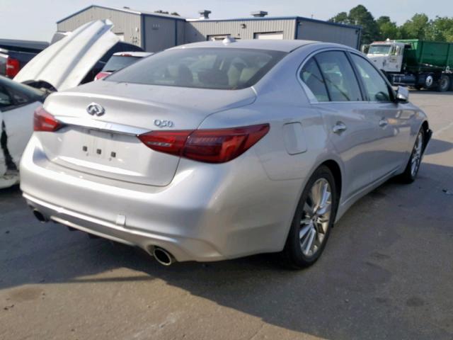 JN1EV7AP2JM362985 - 2018 INFINITI Q50 LUXE SILVER photo 4